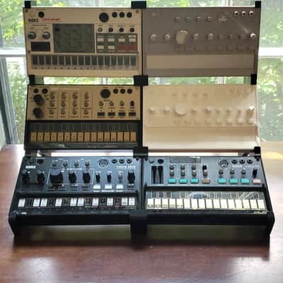 PatchPoint3D Korg Volca 3-Tier 3x2 Array 3D Printed Desktop Stand Black PLA for Beats Keys Bass Nubass FM Mix Sample Synthesizer Mixer Drum Rhythm Machine Sampler image 2