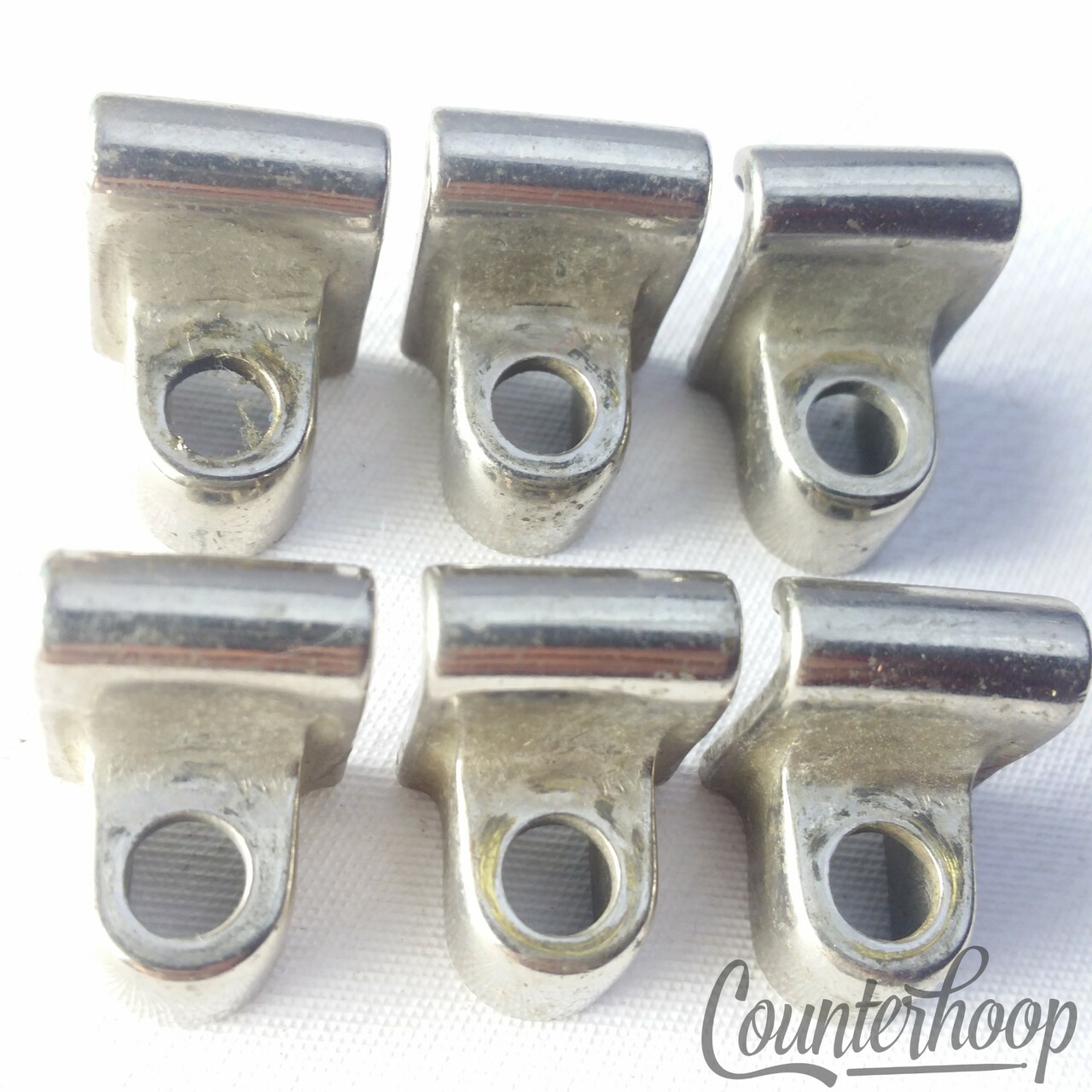 Ludwig/Leedy 6 Tension T-Rod Clips Single-Flange Rim Floor/Tom/Snare Drum Nickel — main photograph