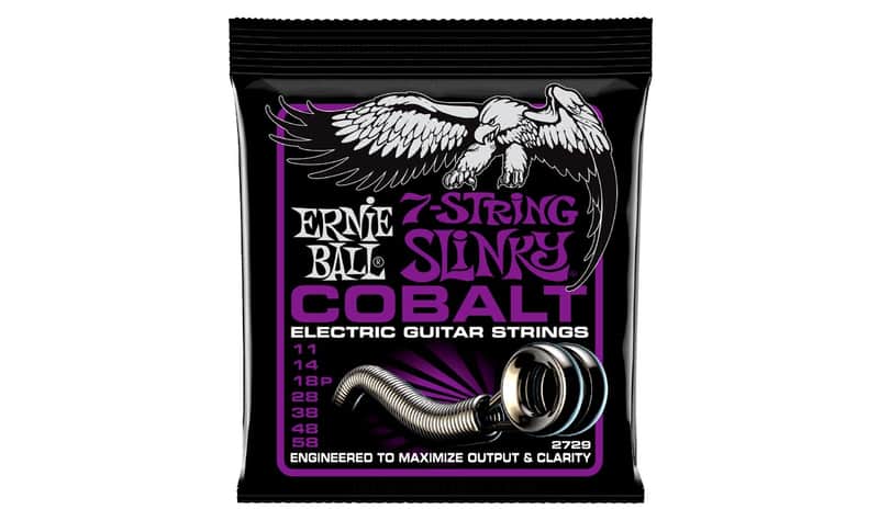 Power Slinky Cobalt 7-String Electric Guitar String Set 11-58 Gauge FeCo alloy magnetic properties image 1