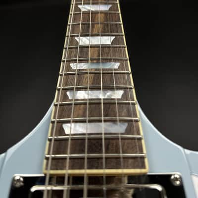 Epiphone Inspired By Gibson Custom 1963 Firebird V Reissue With Maestro Vibrola - Frost Blue image 4
