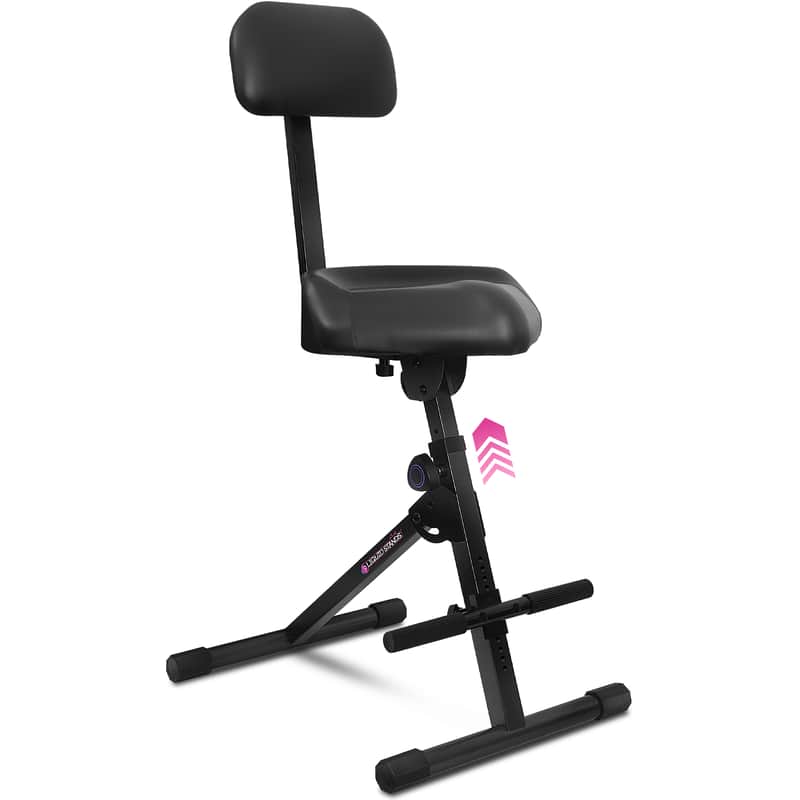 Liquid Stands Adjustable Guitar Stool with Backrest - Drum Seat, Musician Chair image 1