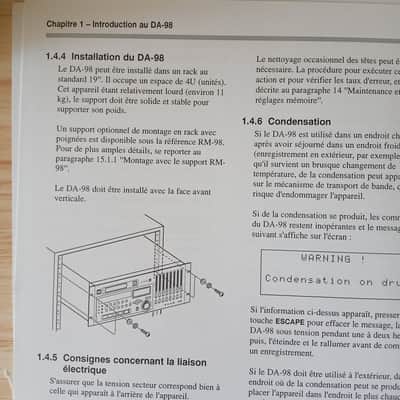 Owner's Manual In Italian for TASCAM DA-98 D.A.T TEAC Professional Division 1996 image 5