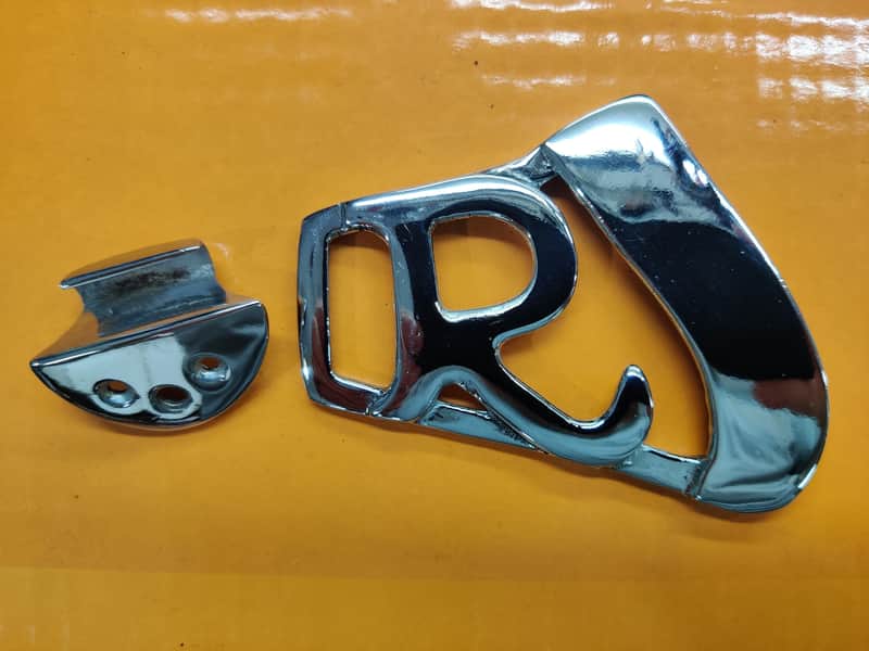 Rickenbacker 12-String Chrome R Tailpiece and bracket. image 1