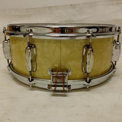 Slingerland 5.5x14"Artist 1Ply Solid Maple Snare Drum WMP White Marine Pearl COB image 5