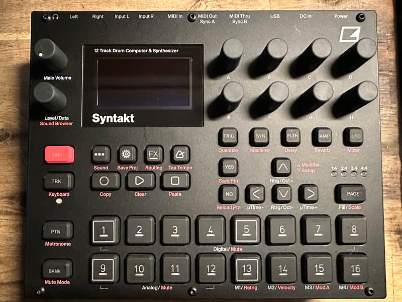 Elektron Syntakt 12 Track Drum Computer & Synthesizer 2022- Present Black image 1