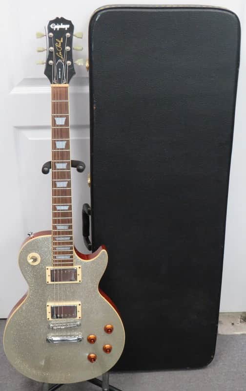 Epiphone Les Paul Model Gibson - Silver Sparkle Electric Guitar image 1