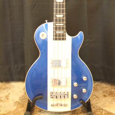 Gibson Custom Shop Les Paul Bass 2002 Blue and White image 1