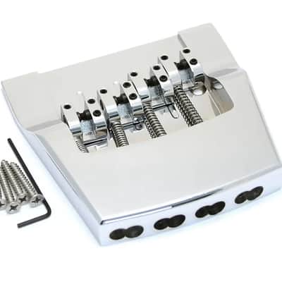 Hipshot Brass 4 String Bass Bridge For Rickenbacker Chrome image 1
