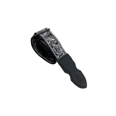 Black Woven Embroidered Guitar Strap - Vintage Style for Electric & Acoustic image 4