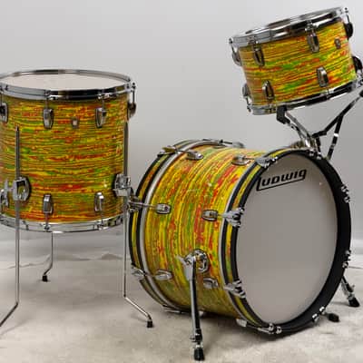 Ludwig 12x18"/8x12"/14x14" Classic Maple 'Jazzette New Yorker' Drum set - Citrus Mod image 2