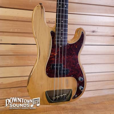 FEATURING THE CLAW 1969 Fender Precision Bass with G&G-Style Hard Case - Stripped Natural, 10.2lbs, Fender "The Claw" Solid Brass Bridge image 1