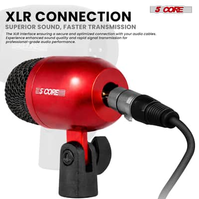 5 Core Conga Mic Snare Tom Set Professional XLR Cardioid Unidirectional Instrument Microphone Kit image 9