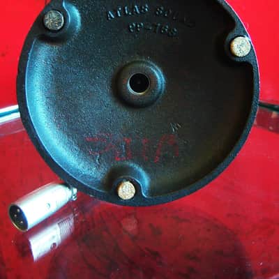 Vintage 1960's Olson M-102 dual crystal pill microphone w cable & Atlas stand RCA Calrad Monarch Lafayette Alrad image 12