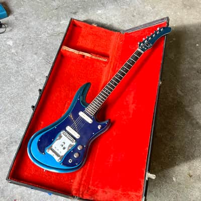 Guyatone Sharp 5 1970 - Electric blue sparkle original vintage MIJ Japan bizarre LG-350t MOT image 6