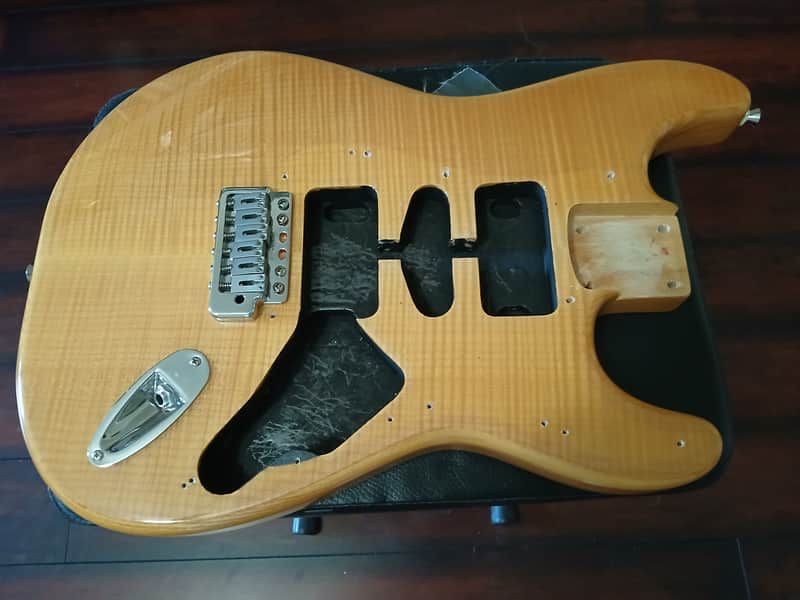 Mighty Mite Strat Style Body (Flame Top - Natural) image 1