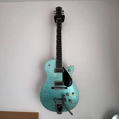 Masterbuilt Gretsch USA Custom Shop GONZALO MADRIGAL  G6129 CS 1957 Jet Turquoise Sparkle Heavy Relic image 7