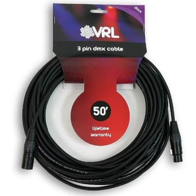Elite Core VRL 3-Pin DMX 50' ft Pro-Lighting Shielded Cables | LED-Data | Low Capacitance | 50 image 1
