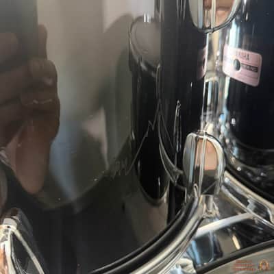 Yamaha 8000 Tour Custom 22,12,13,16 Drum Kit 1989 - Solid Black image 8