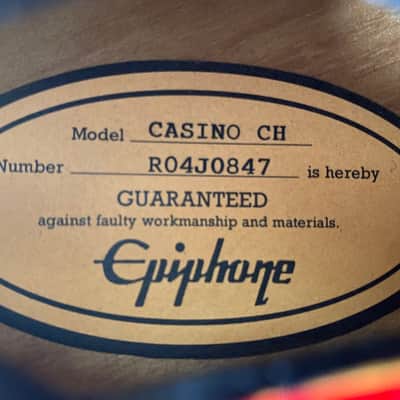 Epiphone 2004 Casino Electric Guitar Very Rare Factory Gloss Cherry Finish Peerless Factory Korea w/ OHSC image 15