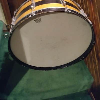 Ludwig Parade Drum 1960's-70's Gold Sparkle/Black 28x10 image 2