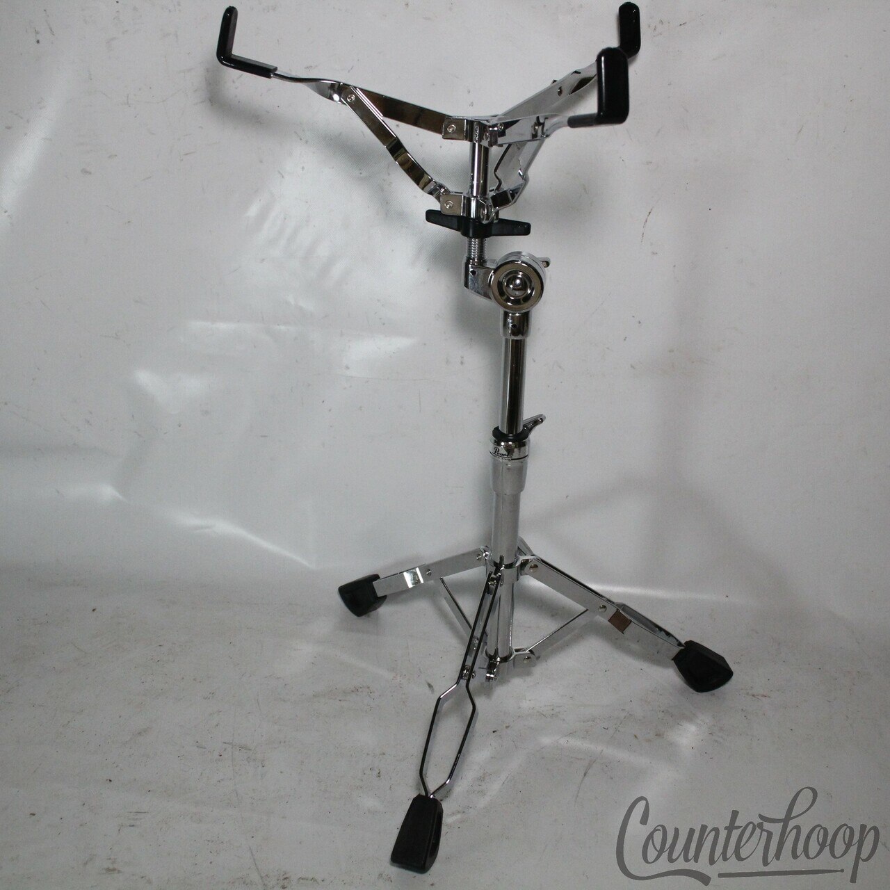 Pearl Snare Drum Stand Plating Single-Braced Tripod Side-Basket Chrome 90s — main photograph