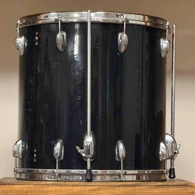 1970's Slingerland 16" Black 16x16 Floor Tom 3-Ply Maple image 4