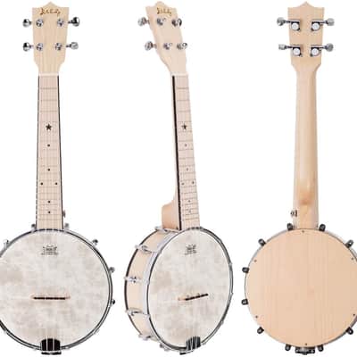 4 String Banjo Ukulele Concert 23 inch Remo Drumhead Maple Body + Truss Rod Gig Bag and Accessories image 2