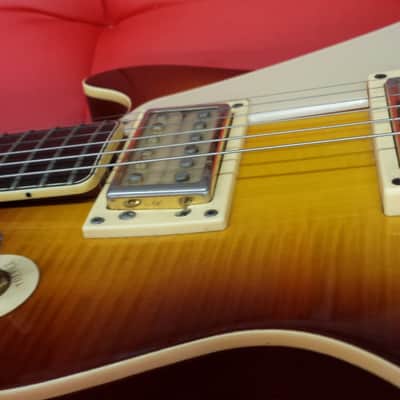 Univox Gimme electric guitar 1970's Sunburst Flame Top image 2