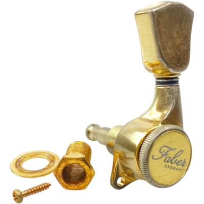 Faber FT33L-GA Faber locking tuners, 3+3, bolt bushing, gold aged image 1