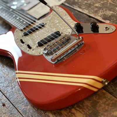Fender Mustang 1973 RI Competiton Edition Fiesta Red w/ Matching Headstock MIJ 2012 Japan image 3