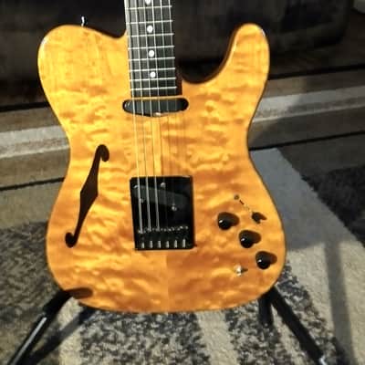 Warmoth Telecaster 2016 - Amber burled maple image 3