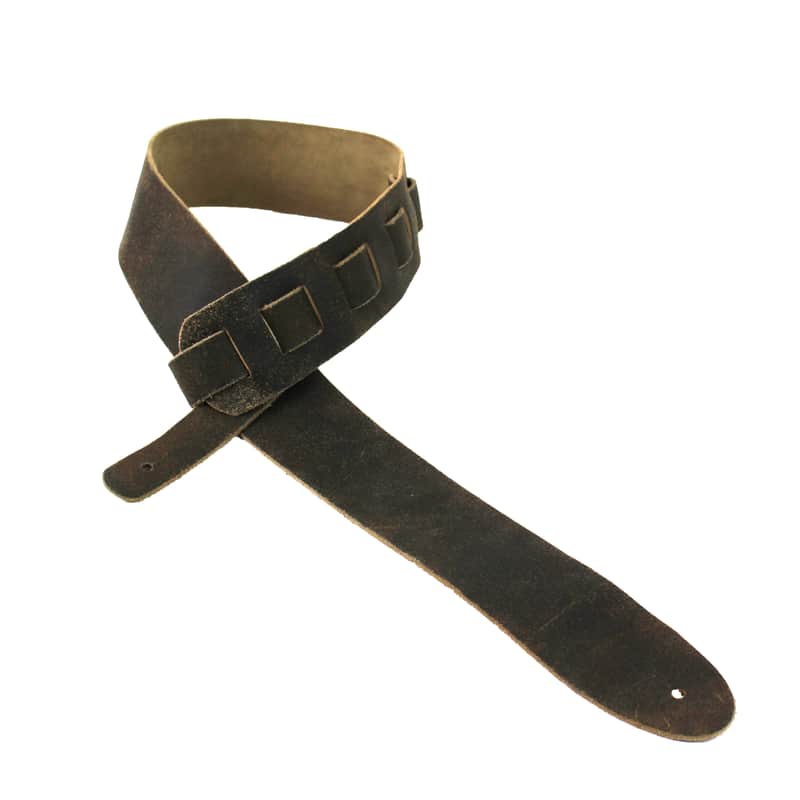 Walker & Williams STR-09 Distressed "Weathered" Black Olive Top Grain Italian Leather Strap image 1