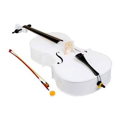 4/4 Wood Cello Bag Bow Rosin Bridge 2020s - White image 8