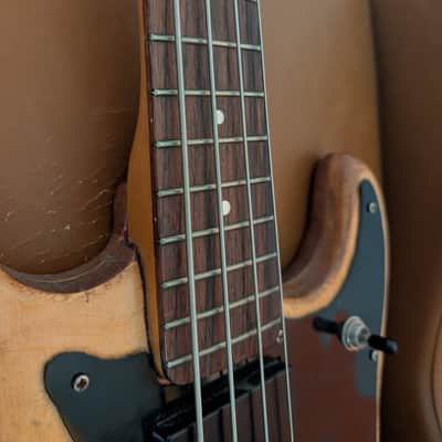 1970s Epiphone ET-280 Short Scale Bass MIJ Matsumoku - Natural Stripped / Select by EMG Modded (As-Is Seized Truss Rod / Wiring Project) image 5