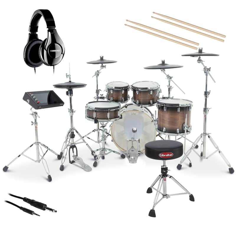 GEWA G9 Pro 5 SE Electronic Drum Set - Walnut Burst DRUM ESSENTIALS BUNDLE [Pre-Order] image 1