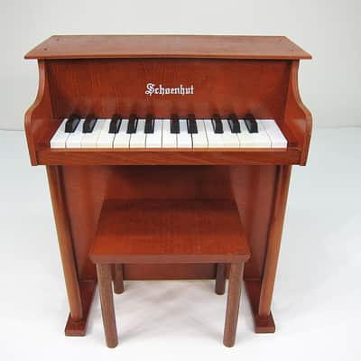 1960s Schoenhut Children's Toy Upright Piano Two Octave Near Mint Birch Cabinet & Matching Bench! image 6