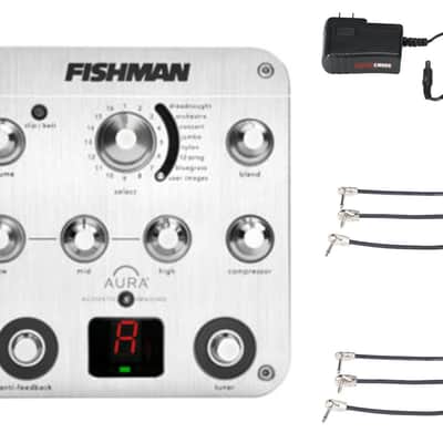 Fishman PRO-AUR-SPC Aura Spectrum DI + Gator 9V Power Combo & 3 Patch Cables image 1
