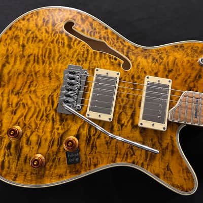 DYNAMIC METROPOLITAIN ST - Super Thin ES Semi-Hollowbody AAA Amber Quilt image 6