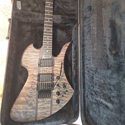B.C. Rich Rare x09 serial Mockingbird Late 90s-early 2000s - Satin Black trans quilted maple image 1