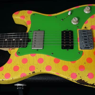 Friedman USA Custom Shop Vintage S Guitars in Graffiti Yellow with Pink Polka Dots image 9