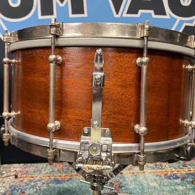 Ludwig & Ludwig 1932 - 14x6.5" No. 242. "Super Ludwig" Solid Walnut Shell Snare Drum, (Restored) 70's Throw-Off image 13