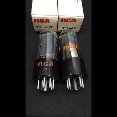 NOS Pair RCA 35L6GT Vintage Radio Vacuum Tubes NIB Tested 1.9636 image 1