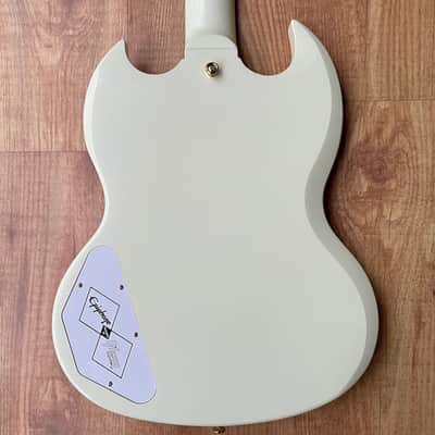 Epiphone "Inspired by Gibson Custom" '63 Les Paul SG Custom with Maestro Vibrola Classic White image 12