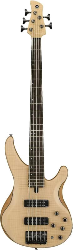 Yamaha TRBX605 5-String Flamed Maple Bass Guitar, Natural Satin image 1