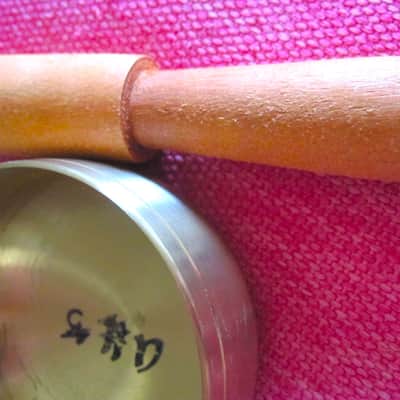 Japanese Rin Singing Bowl Cup Chime with Striker - Vintage image 3