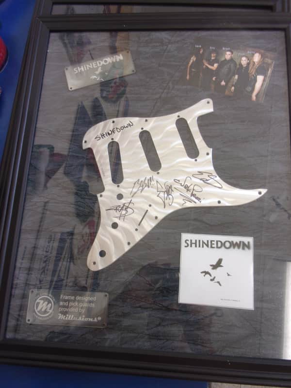 Shinedown Hand Signed & Framed Guitar Pick Guard