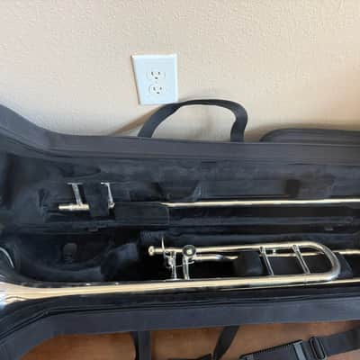 Silver Trigger trombone, open wrap, with case and mouthpiece image 5