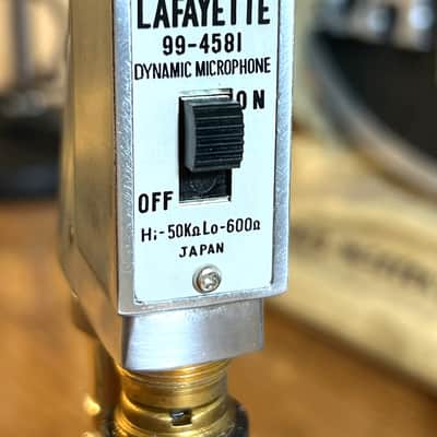 Rare 1960's Lafayette 99-4581 Dynamic Microphone, NOS, works, w/cable & stand image 7