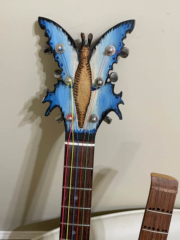 Rick Kelly  Double neck butterfly guitar  Wood image 1