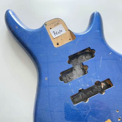 Metallic Blue 4 String Bass Basswood Body image 5
